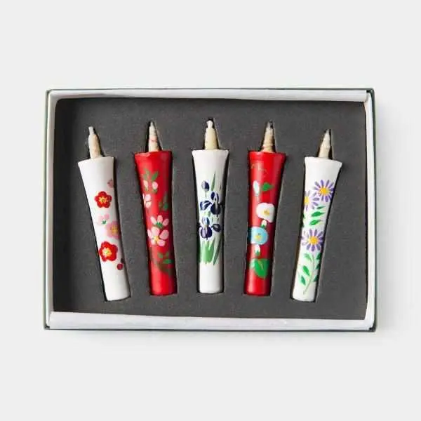 Kyono Gosekku Candle Collection – Five 2-Momme Bottled Japanese Candles By Nakamura 1