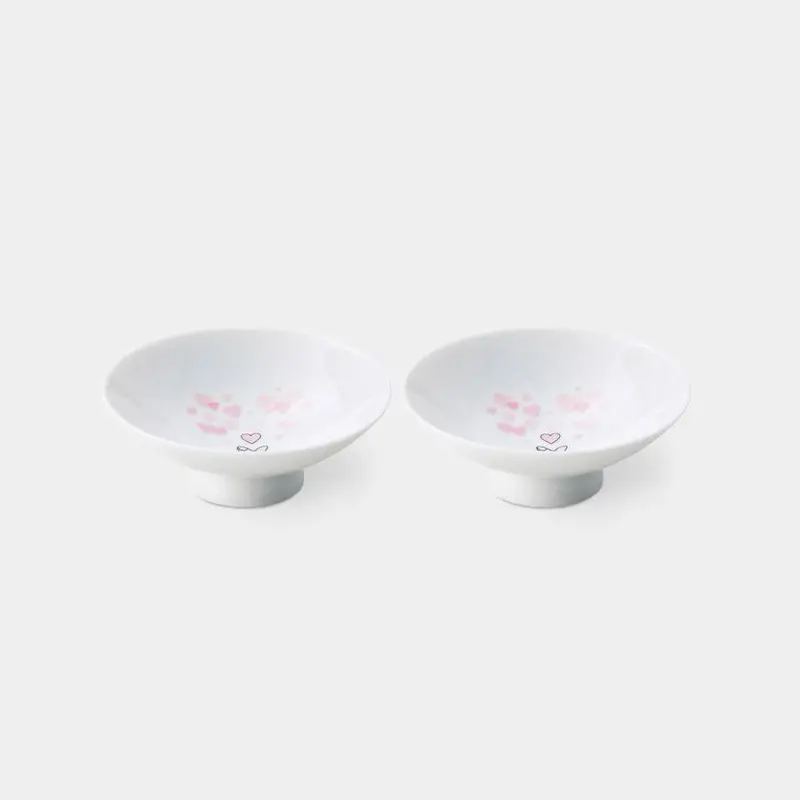 Kyun Heart Sake Cup Pair | Custom Color & Design | Mino Ware By Marumo Takagi 1