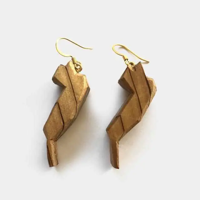 Lake Biwa Pierced Earrings – Handcrafted Kiki Jewelry Inspired By Hikone Buddhist Altar Aesthetics 1