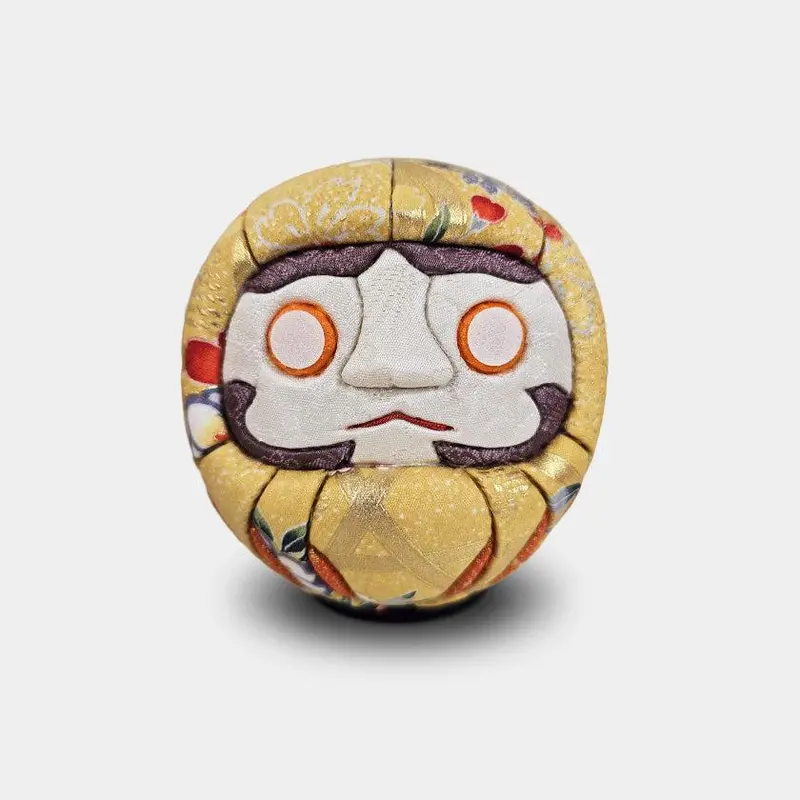 Large Edo Daruma Figure – Gold Yuzen Pattern, Hand-Painted Kakinuma Art 1