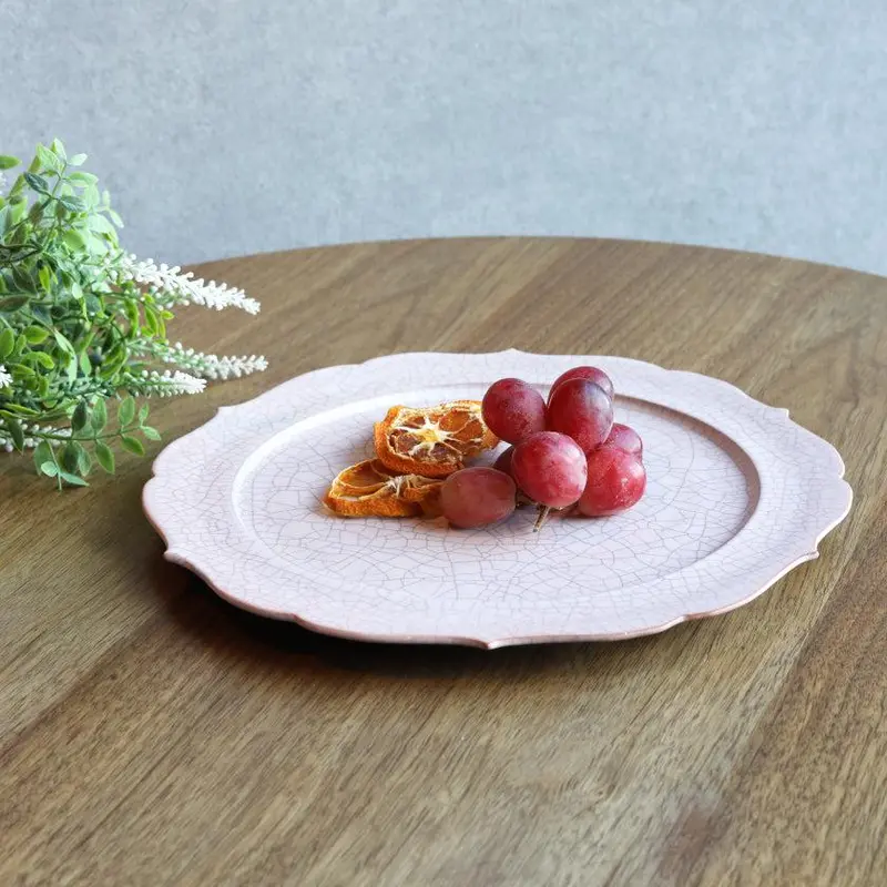 Large Hibiki Rimmed Platter In Rinka-L Red – Kyoto Kiyomizu Ware By Fuuu 1