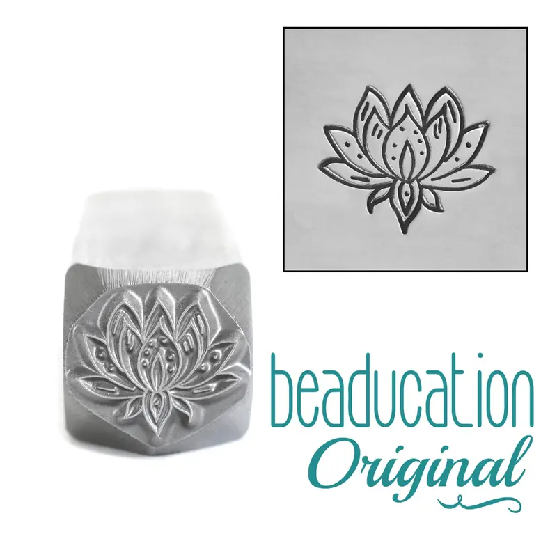 Large Lotus Blossom Metal Design Stamp – 11Mm Beaducation Original 1