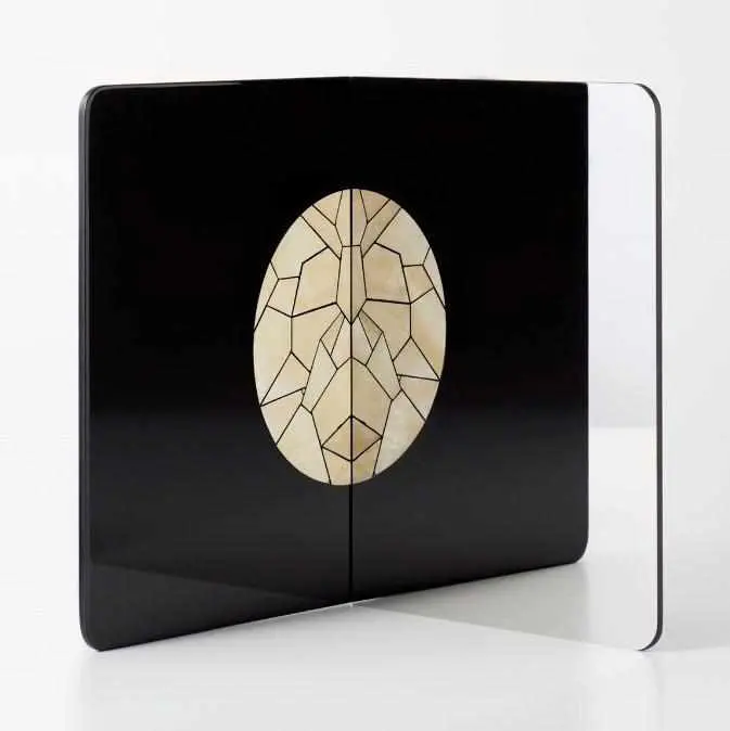 Large Stand Mirror Figurine – White Butterfly Shell Raden Inlay By Sagaraden & Nomura 1