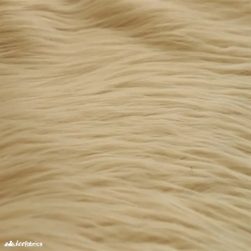 Latte Mohair-Effect Faux Fur Fabric – Alpine Luxe Collection 1