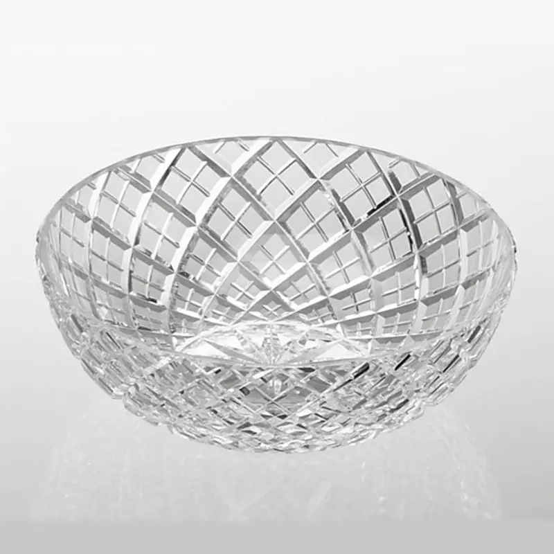 Layered Bamboo Fence Bowl In Clear Crystal – Japanese Hand-Cut Design 1