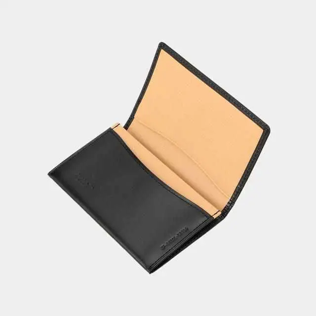 Leather Business Card Holder In Inkstone Tone | Satori Minimalist Series 1