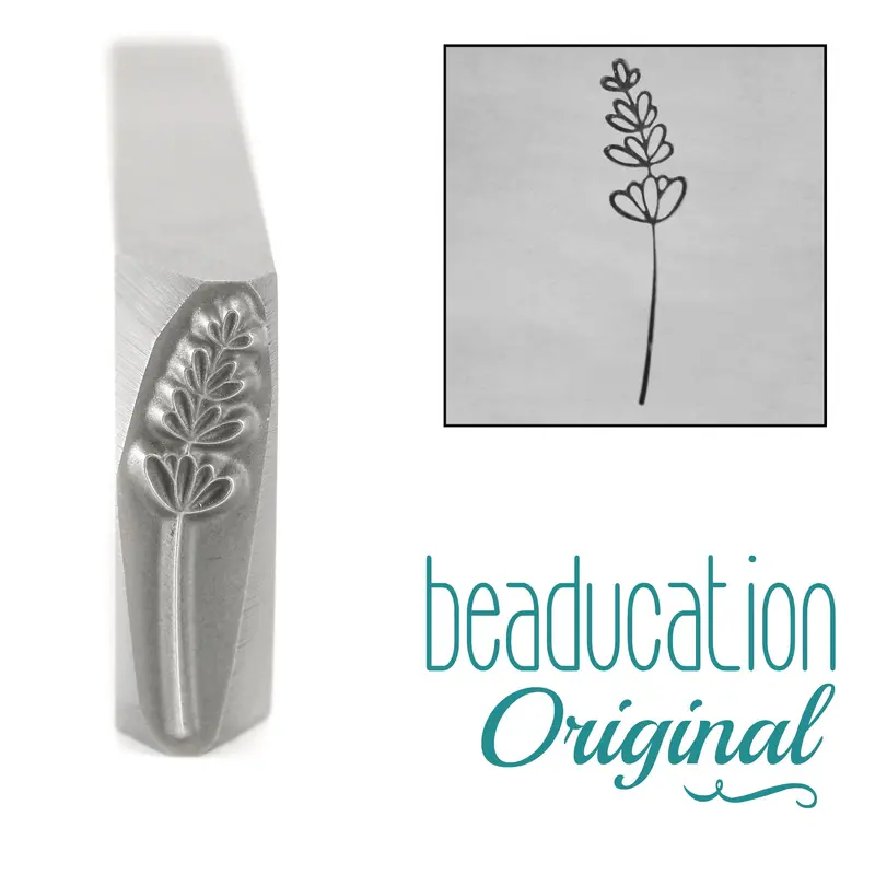 Left-Pointing Lavender Sprig Metal Stamp, 17Mm – Beaducation Original 1