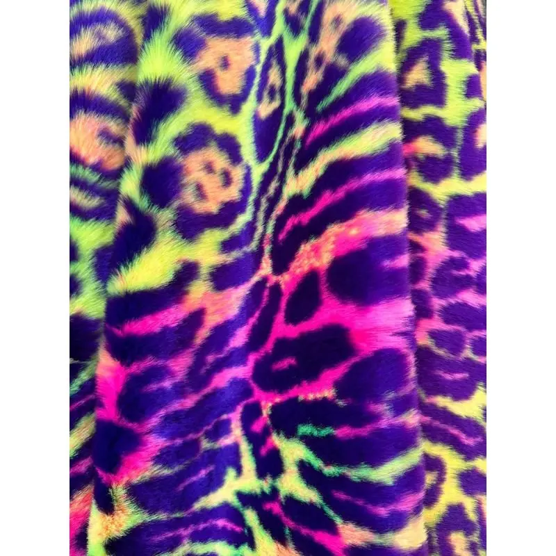 Leopard Print Thick Faux Fur Fabric Wholesale 1