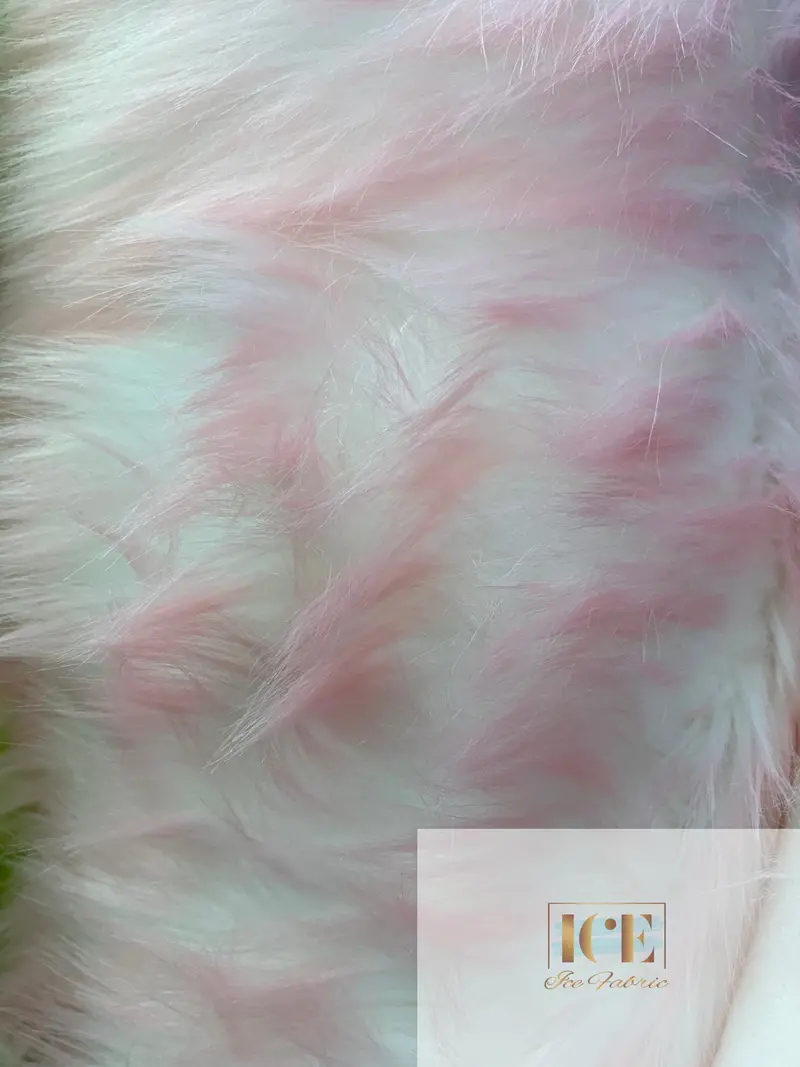 Light Pink Canadian Candy Shaggy Faux Fur Fabric – Delicate Fluffy Texture 1