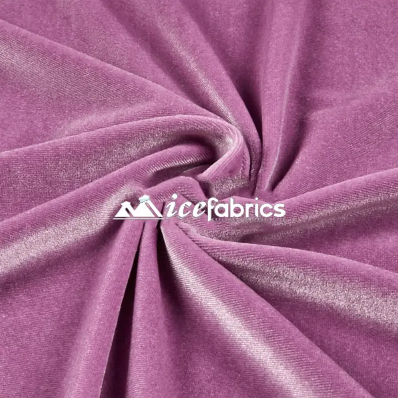 Lilac Stretch Velvet Upholstery Fabric – Wholesale 20-Yard Roll 1