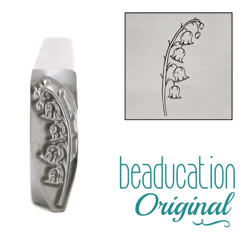 Lily Of The Valley Stem Metal Stamp (Right-Leaning), 16Mm – Beaducation Original 1