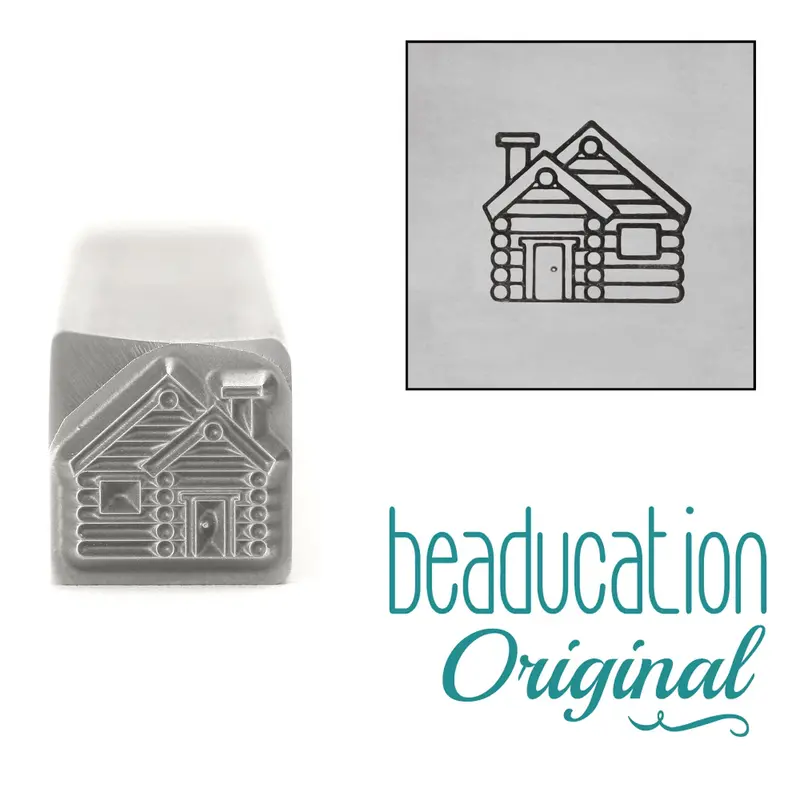 Log Cabin Icon Metal Stamp, 8Mm – Beaducation Original 1