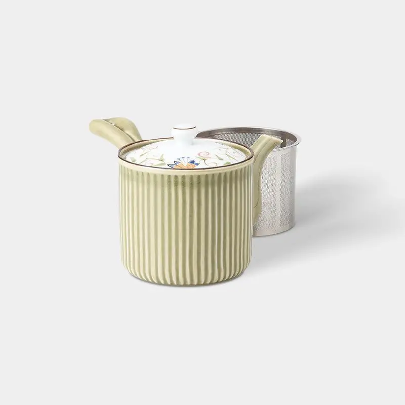 Lotus Flower Japanese Tea Pot – Light Green Large Version, Hasami Ceramic 1