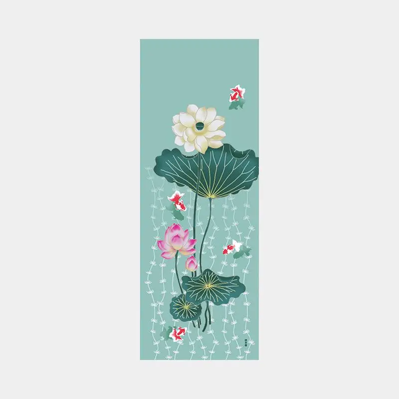 Lotus & Goldfish Motif Tenugui | Yokohama Dyeing | Hamamonyo 1