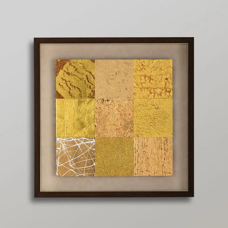 Luxe Brown Wall Art | Hakuichi Kanazawa Gold Leaf | Hand-Appplied Japanese Wall Decor (Medium/Large) 1