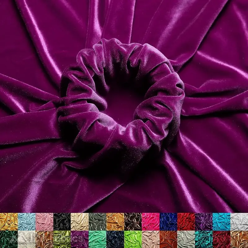 Magenta Stretch Velvet Fabric – Rich Hue, Ultra-Smooth Finish 1