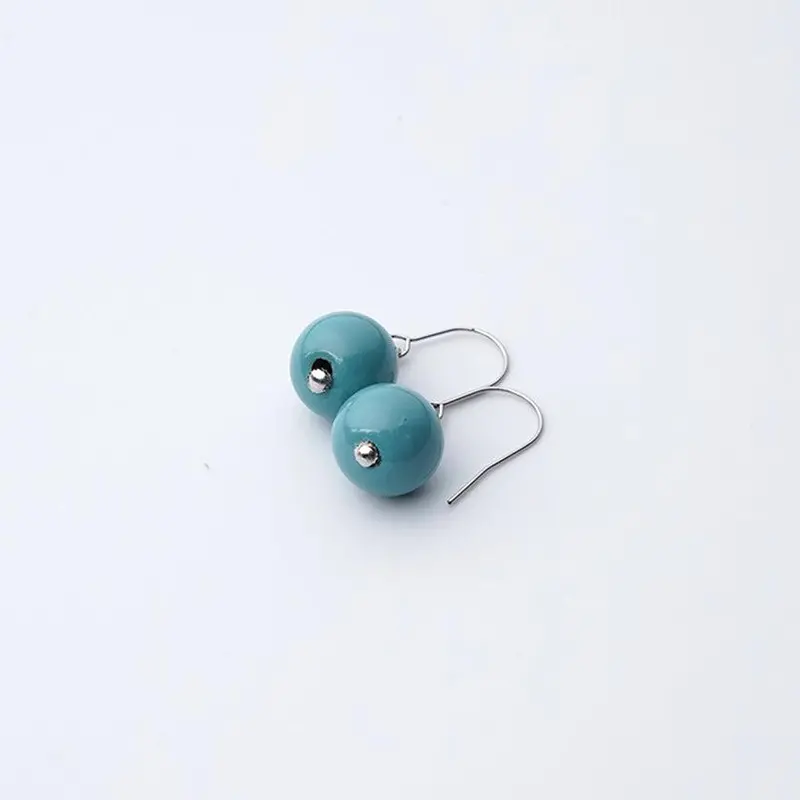 Masuisai Lacquer Bead Earrings – Light Blue Bead Accent 1