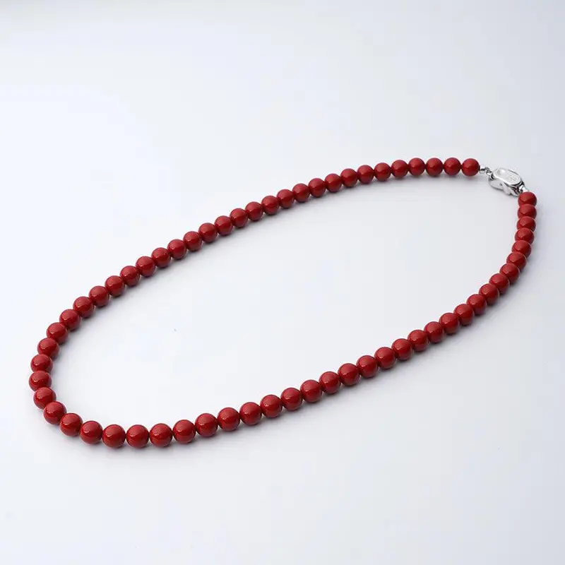 Masuisai Lacquer Bead Necklace – Red Nandina Pendant On Adjustable Cord 1