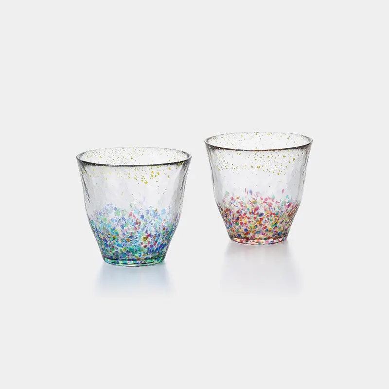 Matsuri Rock Glass Set – Gold-Trimmed Tumbler Pair By Tsugaru Vidro (Adelia) 1