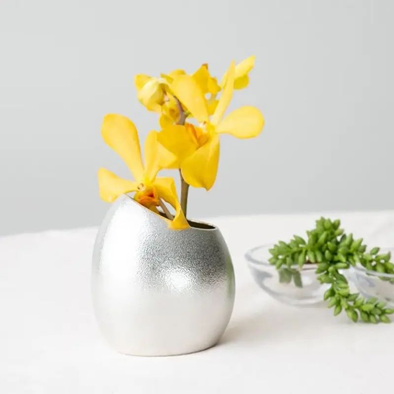 Mayu Cocoon Vase – Cast Metal Sculptural Vessel By Nousaku 1