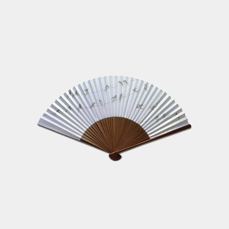 Men’S Nagoya Folding Fan With Swallow Motif – Includes Matching Fabric Pouch By Suehirodo 1