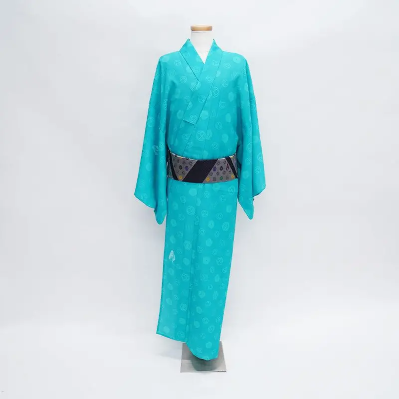 Men’S Peacock & Light Blue Hatsune Miku Yukata – Pigment Printed 1