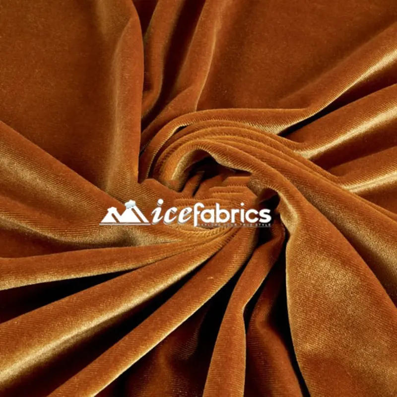 Metallic Gold Stretch Velvet Upholstery Fabric – 20-Yard Roll 1