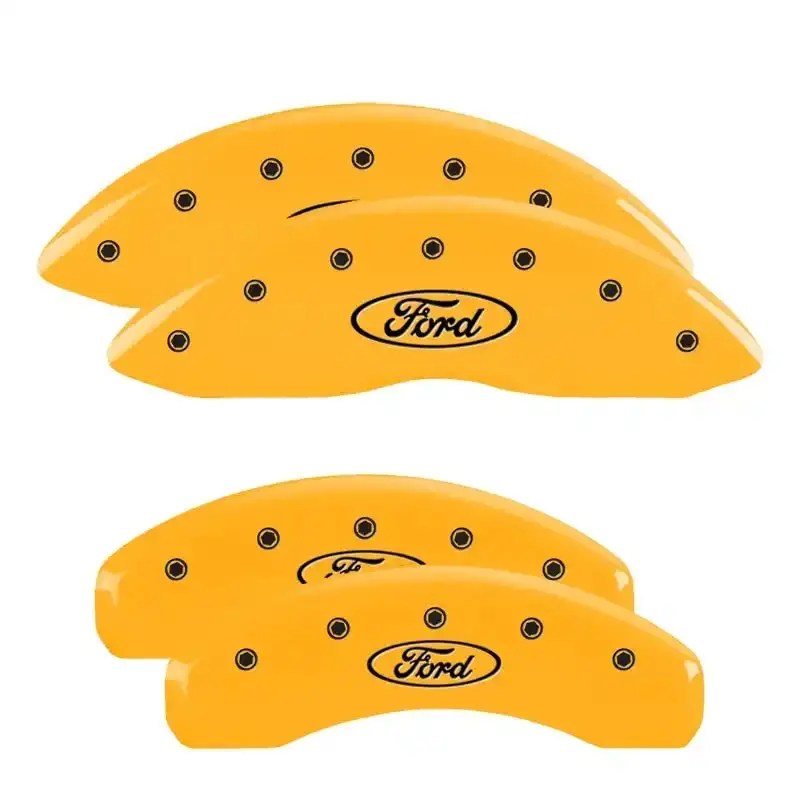Mgp Engraved Oval Caliper Covers (Front & Rear) – Ford Yellow/Black Finish 1
