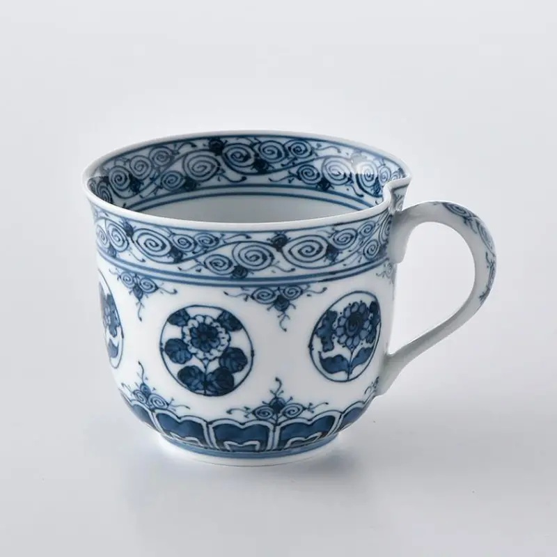 Mikawachi Ware Stoneware Mug – Maru-Mon Circular Pattern 1