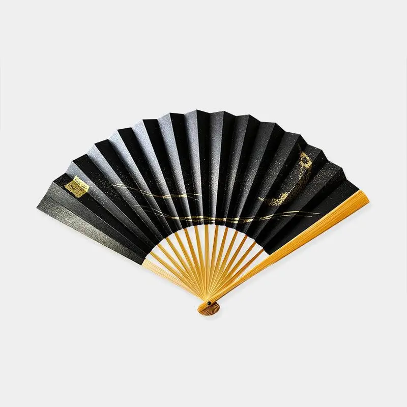 Milky Way Crescent Moon Hand Fan – Artistic Karakami Paper Fan By Ekeibi Fugetsu 1