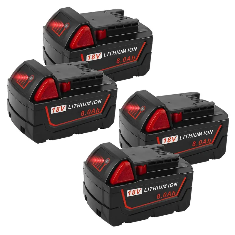 Milwaukee M18 18V 8.0Ah Replacement Battery – Model 48-11-1820 (4-Pack) 1