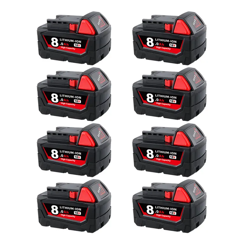 Milwaukee M18 18V Replacement Battery – 8.0Ah (48-11-1820), 8-Pack 1