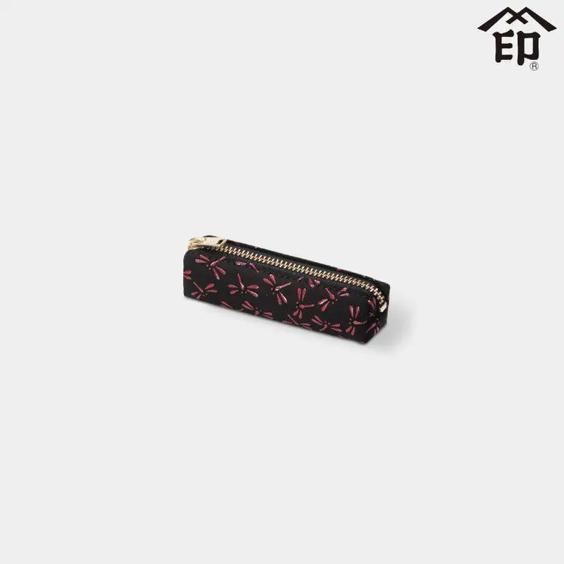 Mini Dragonfly Pochette – Black Base With Red Lacquer Inden Leather Accent 1
