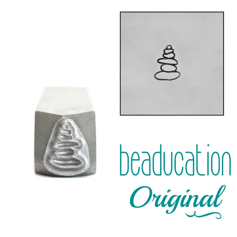 Mini Stone Cairn Metal Stamp – 5.25Mm Subtle Nature-Inspired Die 1