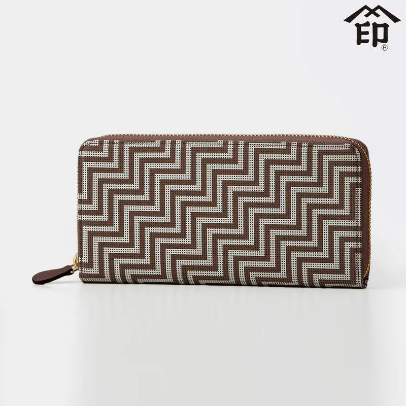 Minimal Chevron Leather Wallet | Hand-Lacquered Koshu Inden By Inden-Ya 1