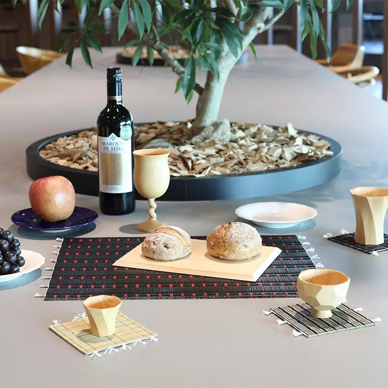 Minimalist Black Tatami Place Mat – Traditional Japanese Table Liner By Tatamiya Tatsuzo 1