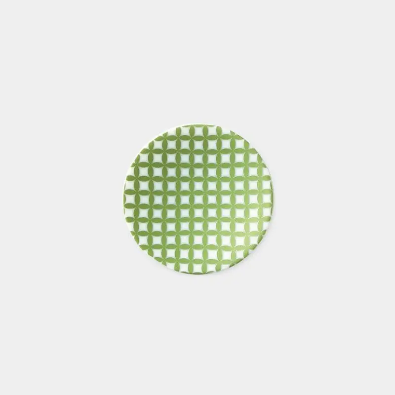 Mino Ware Small Dish: Green Luster Cloisonné Crest Motif | Marumo Takagi 1