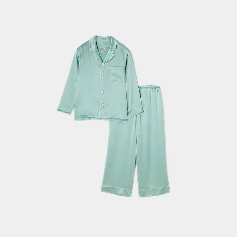 Mint Green Silk Pajama Set – Refreshing Color-Matched Sleep Set By Foo Tokyo 1