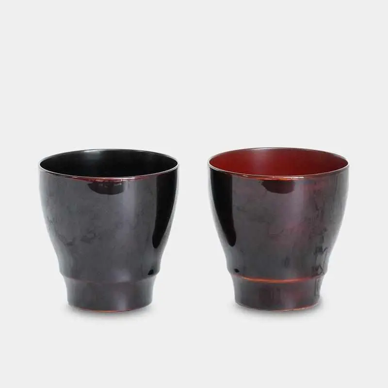 Modern-Style Lacquer Cup Duo – Handcrafted Yakumo Set 1