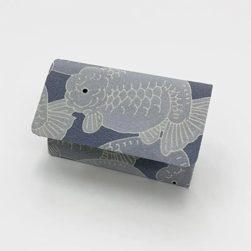 Monochrome Goldfish Wallet – Kaga Yuzen-Dyed Leather Accessory 1