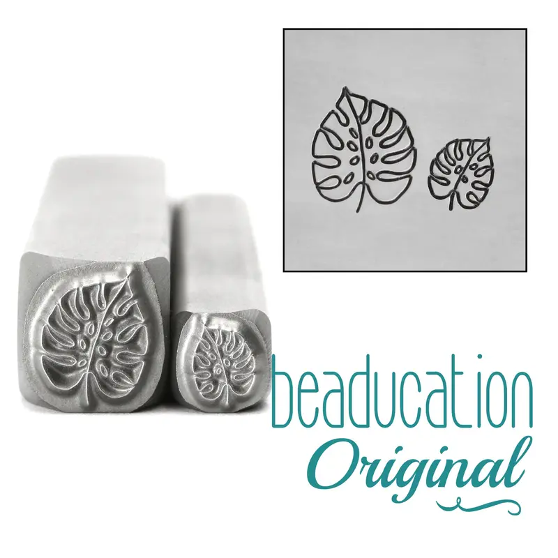 Monstera Leaf Motif Metal Stamps (Two Sizes) – Beaducation Original 1