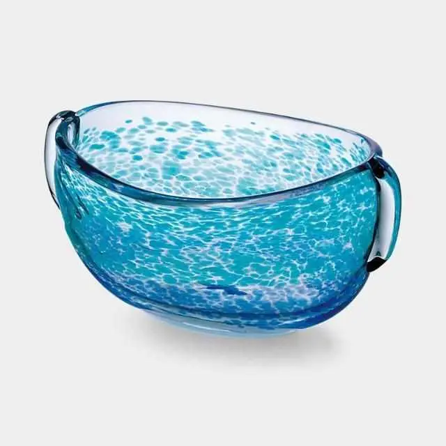 Mottled Water Basin Vase – Dual-Function Tsugaru Vidro Sculptural Bowl By Aderia 1
