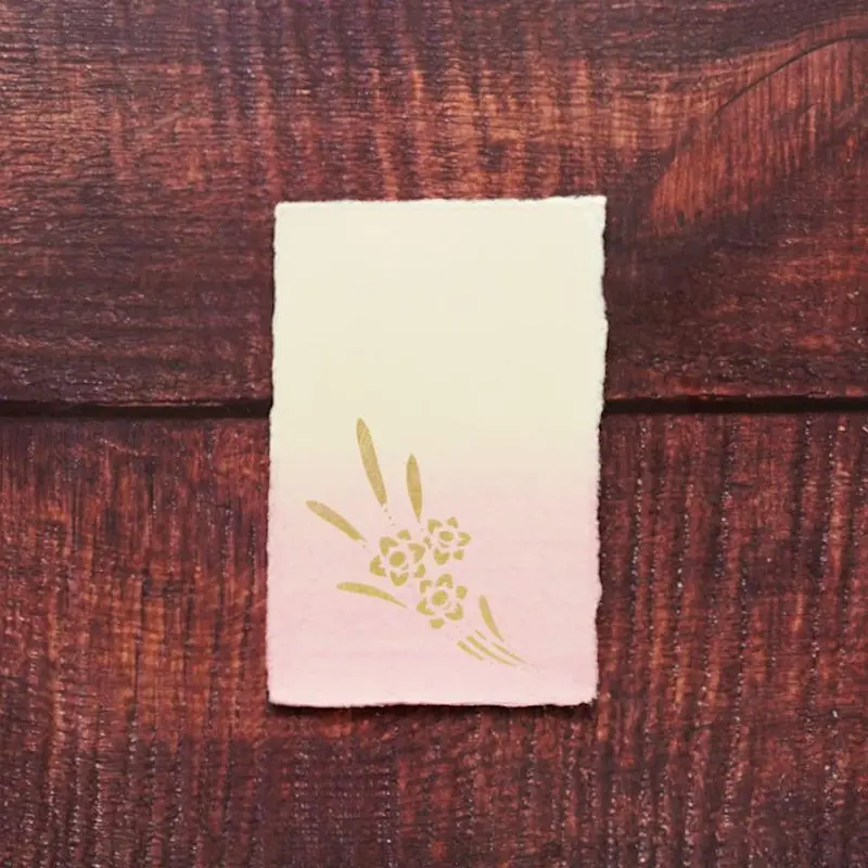 Narcissus Pink Single Postcard – Karagen Karakami Gentle Floral Detail 1