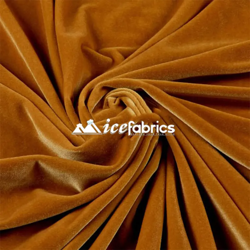 Natural Beige 4-Way Stretch Velvet Fabric – Smooth Poly-Spandex Flexibility 1