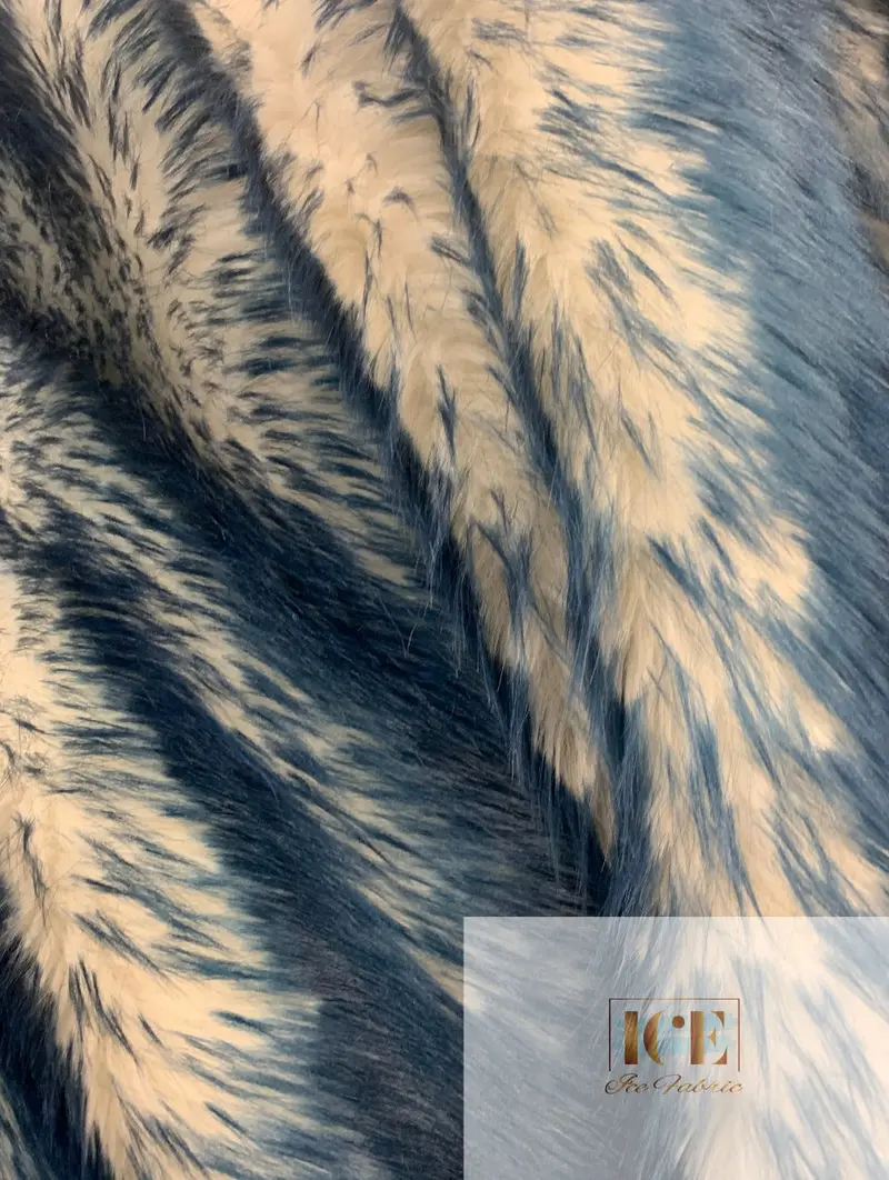 Navy Blue Canadian Candy Shaggy Faux Fur Fabric – Rich Matte Finish 1