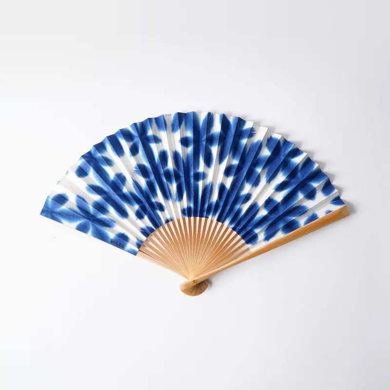 Navy Blue Sekka Shibori Folding Fan – Classic Japanese Fan For Women 1