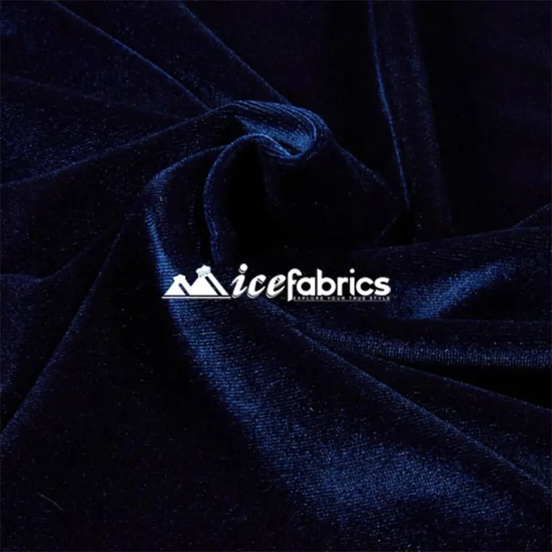 Navy Blue Stretch Velvet Upholstery Fabric – 20-Yard Roll, Sophisticated & Durable 1