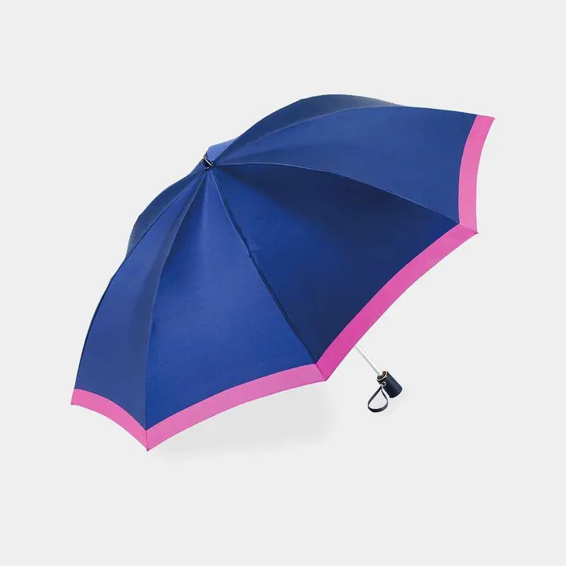 Navy Folding Parasol – Border L Style | Official Purveyor To The Imperial Household 1