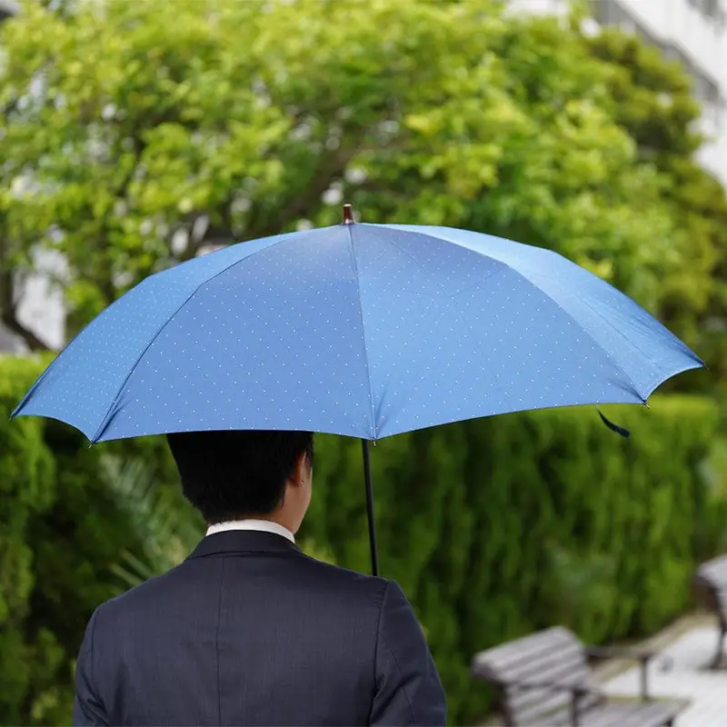 Navy Pindot Gentlemen’S Umbrella – Certified Imperial Purveyor | Tokyo Umbrella 1