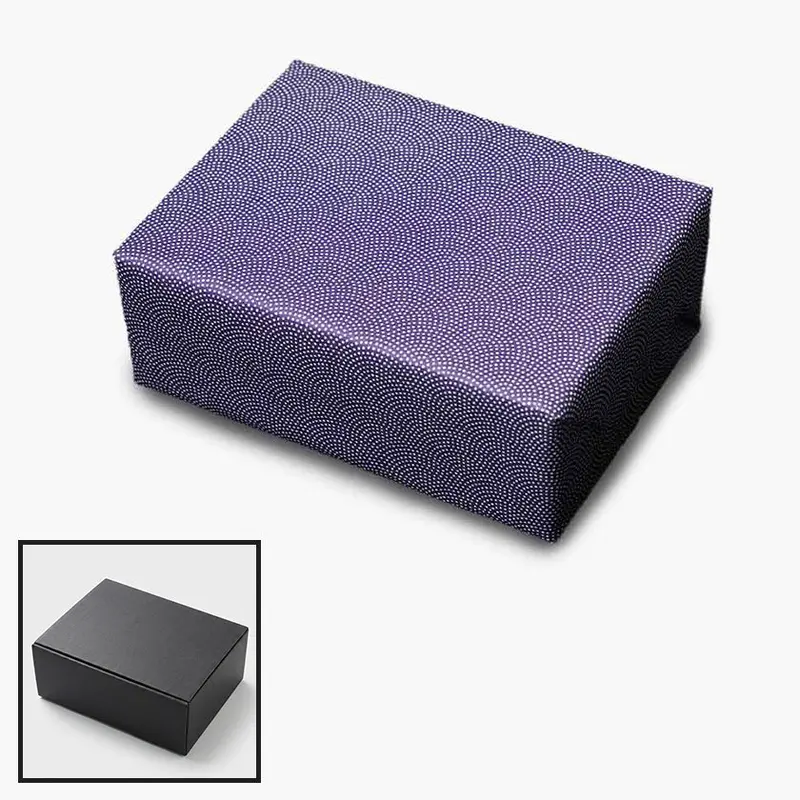 Navy Shark Skin (Same-Komon) Washi Paper Gift Wrap With Box 1
